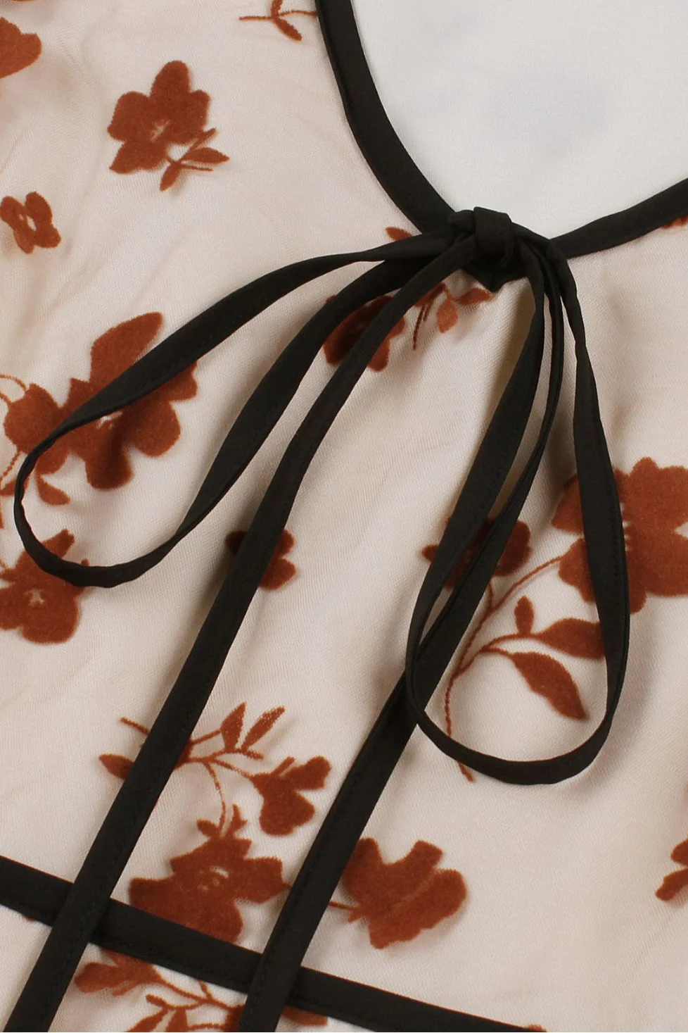 Apricot Floral A-line Swing Dress - Image 4