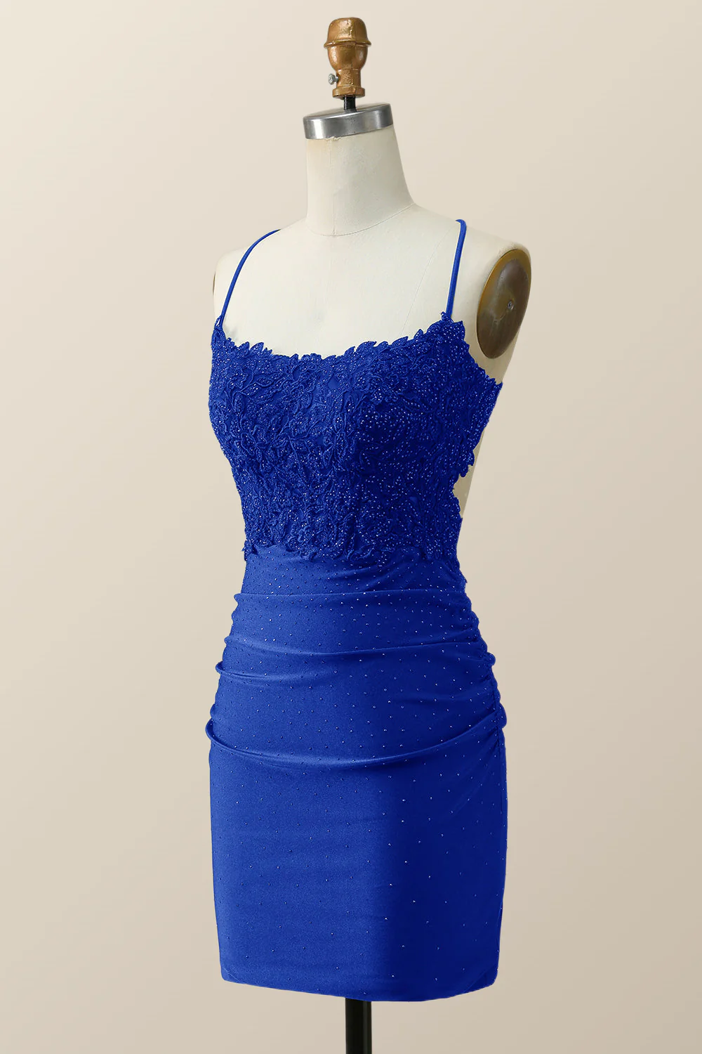 Beaded Dark Green Appliques Bodycon Mini Dress - Image 12