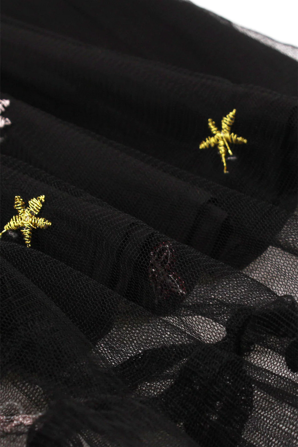 Black Mesh Short Dress with Sequin Stars - Image 6