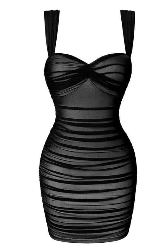 Blue Ruched Tight Dress - Image 5