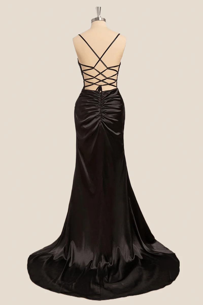 Sage Satin Cowl Neck Mermaid Formal Dress - Image 4