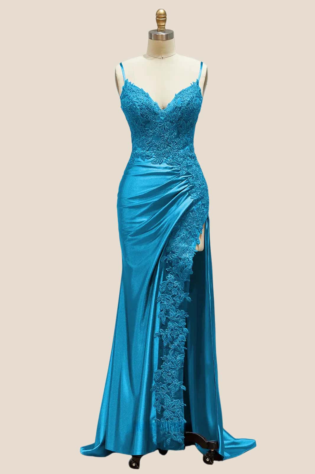 Wine Red Appliques Mermaid Long Formal Dress - Image 12