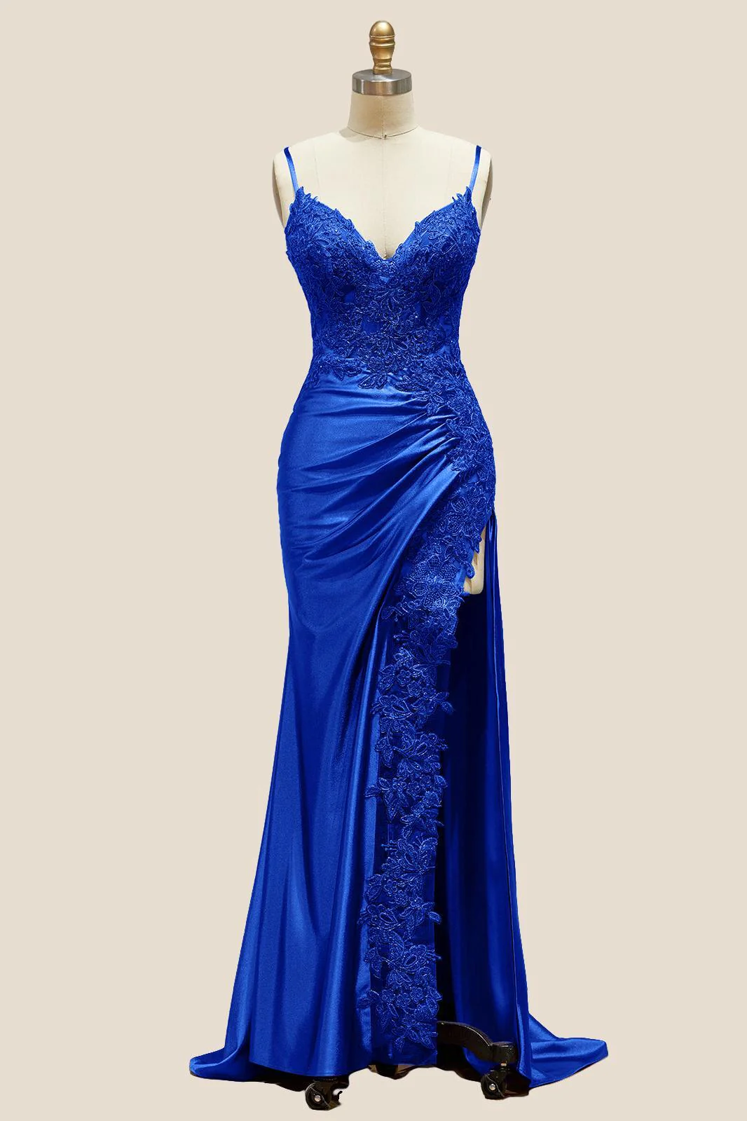 Wine Red Appliques Mermaid Long Formal Dress - Image 9