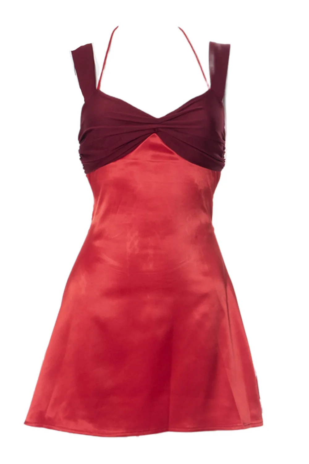 Blue Halter A-line Short Summer Dress - Image 4
