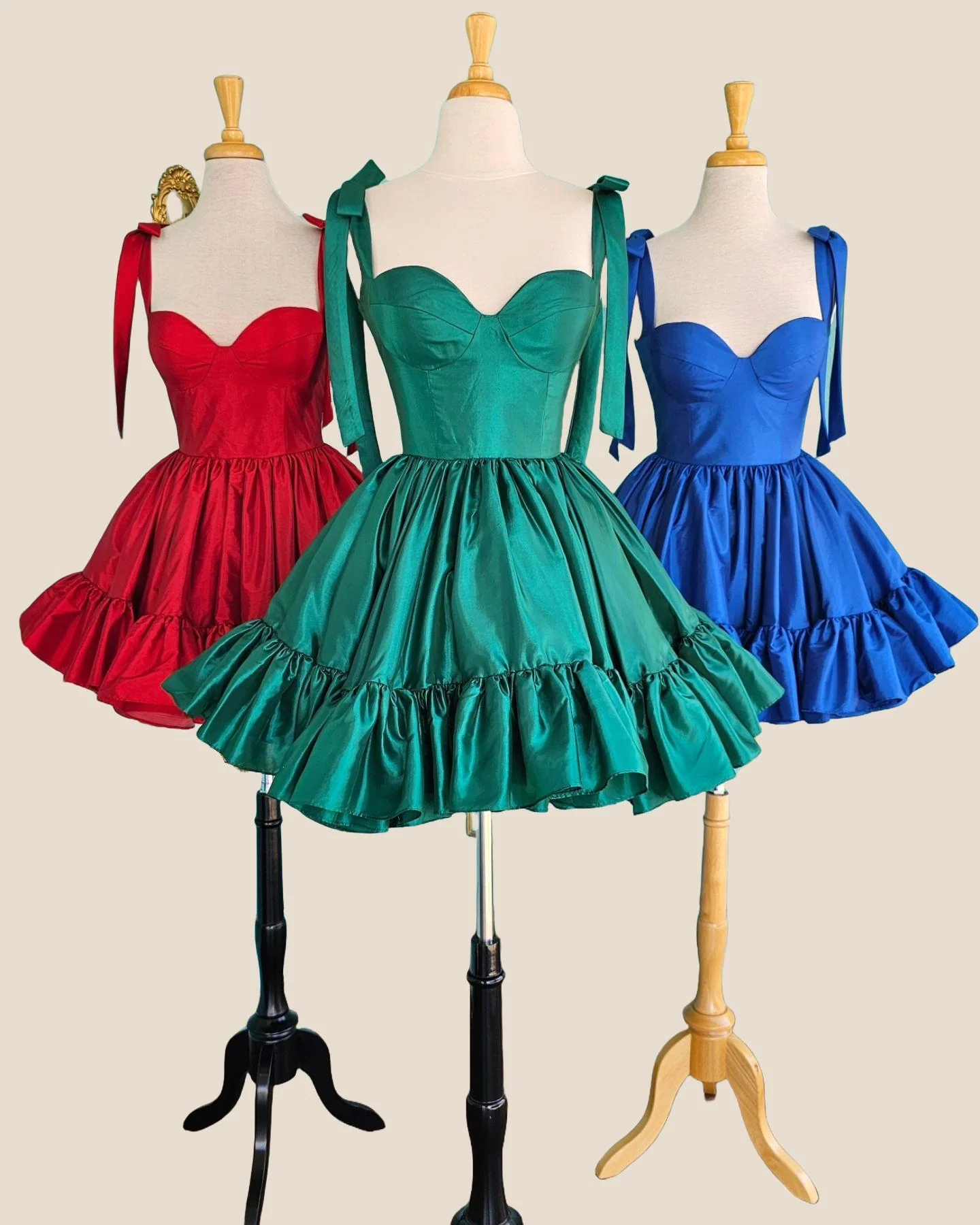 Bow Straps Pink A-line Short Princess Dress - Image 2