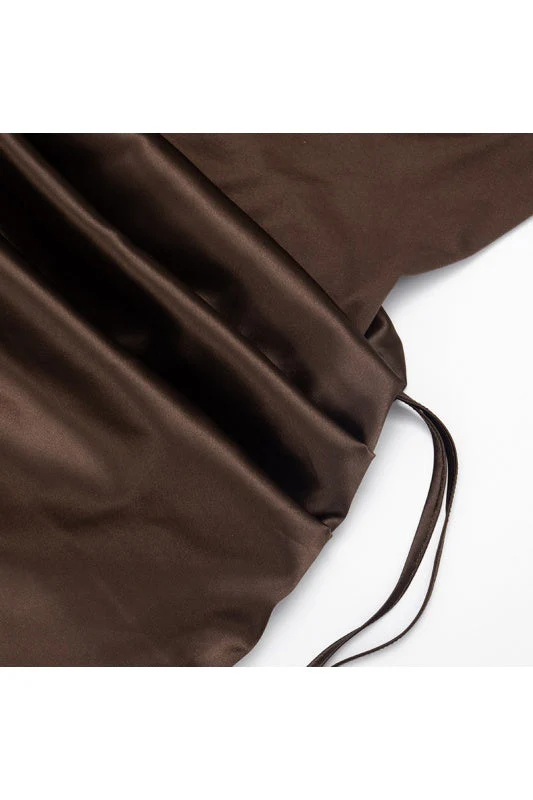 Brown Sweetheart Draped Short Dress - Image 5
