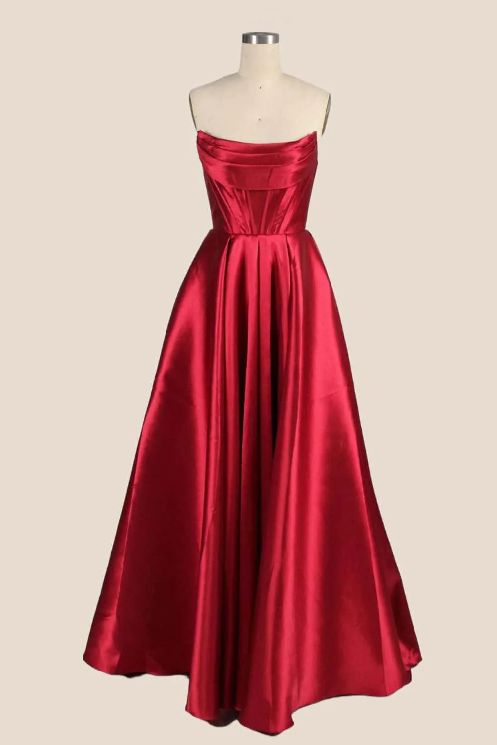 Cowl Neck Pink Satin A-line Formal Dress - Image 4