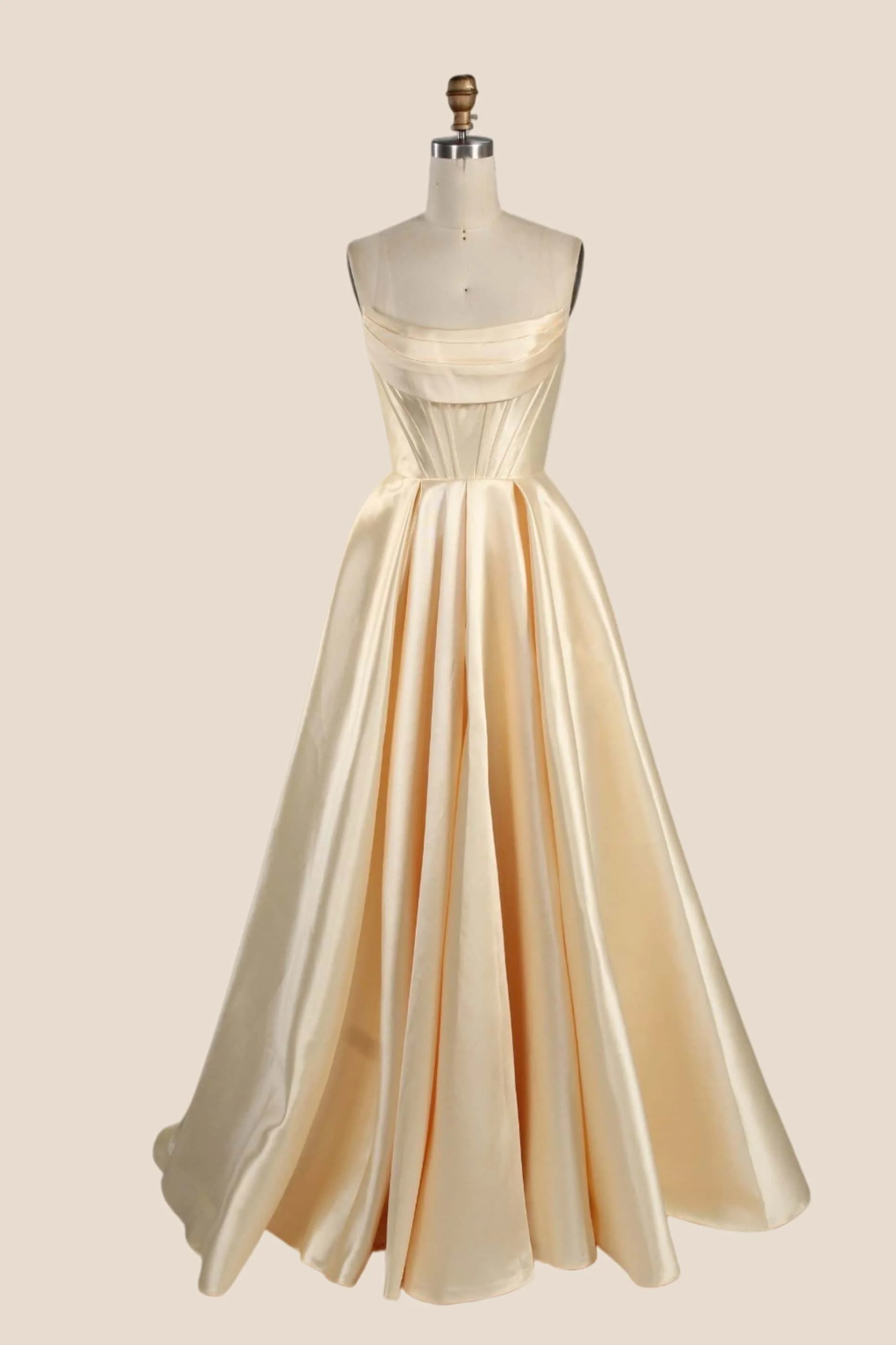 Cowl Neck Pink Satin A-line Formal Dress - Image 9