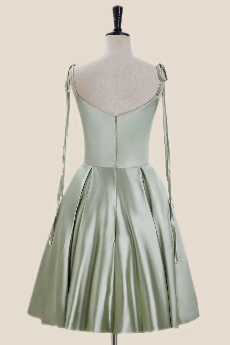 Cowl Neck Sage Green Short Party Dress - Image 2