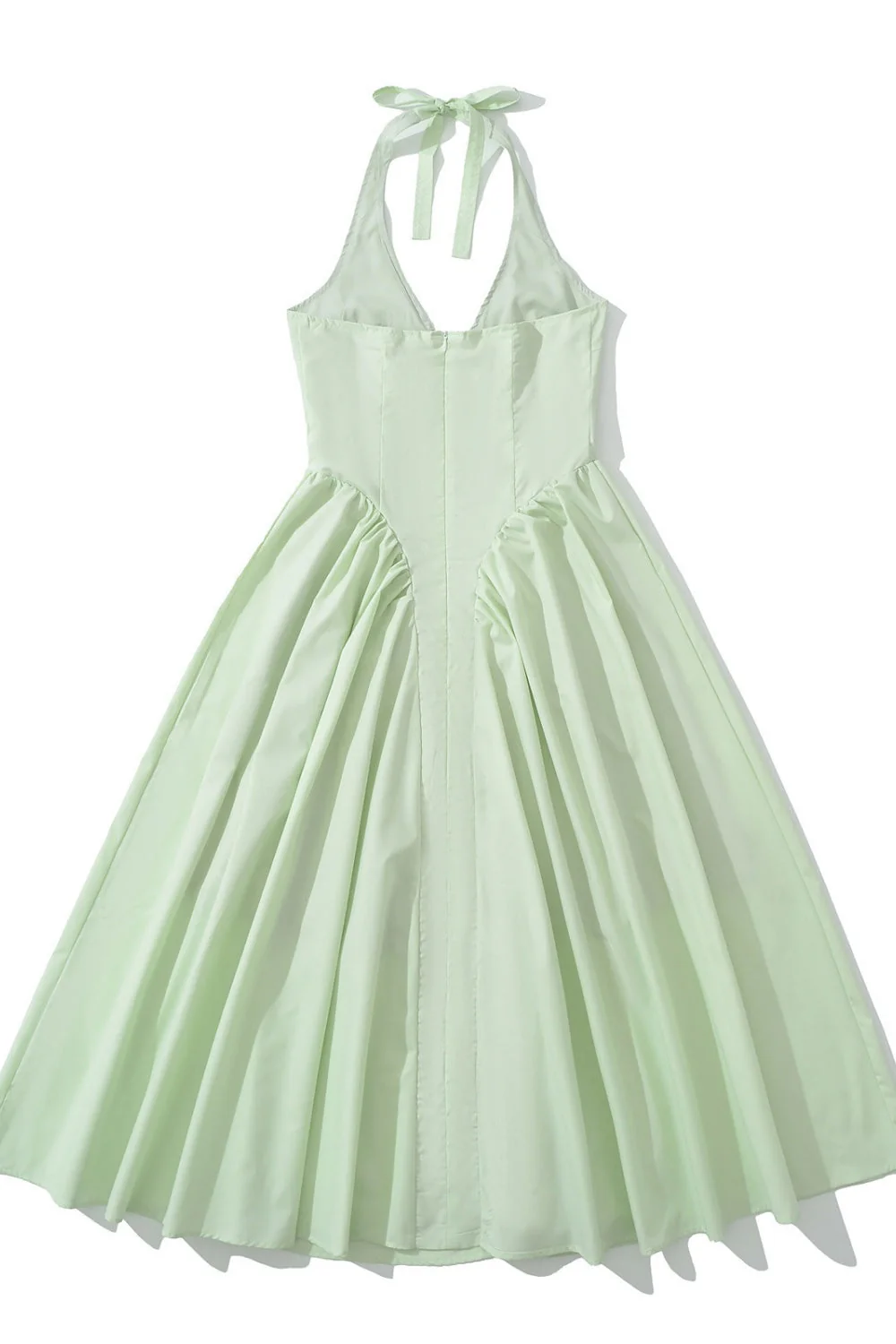Cyan Halter Ruched Zip-back Skirt - Image 2
