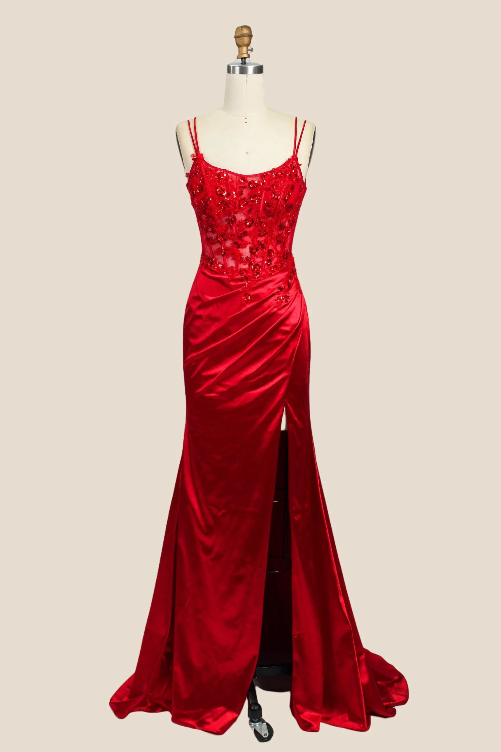Double Straps Navy Blue Sequin Long Dress - Image 5