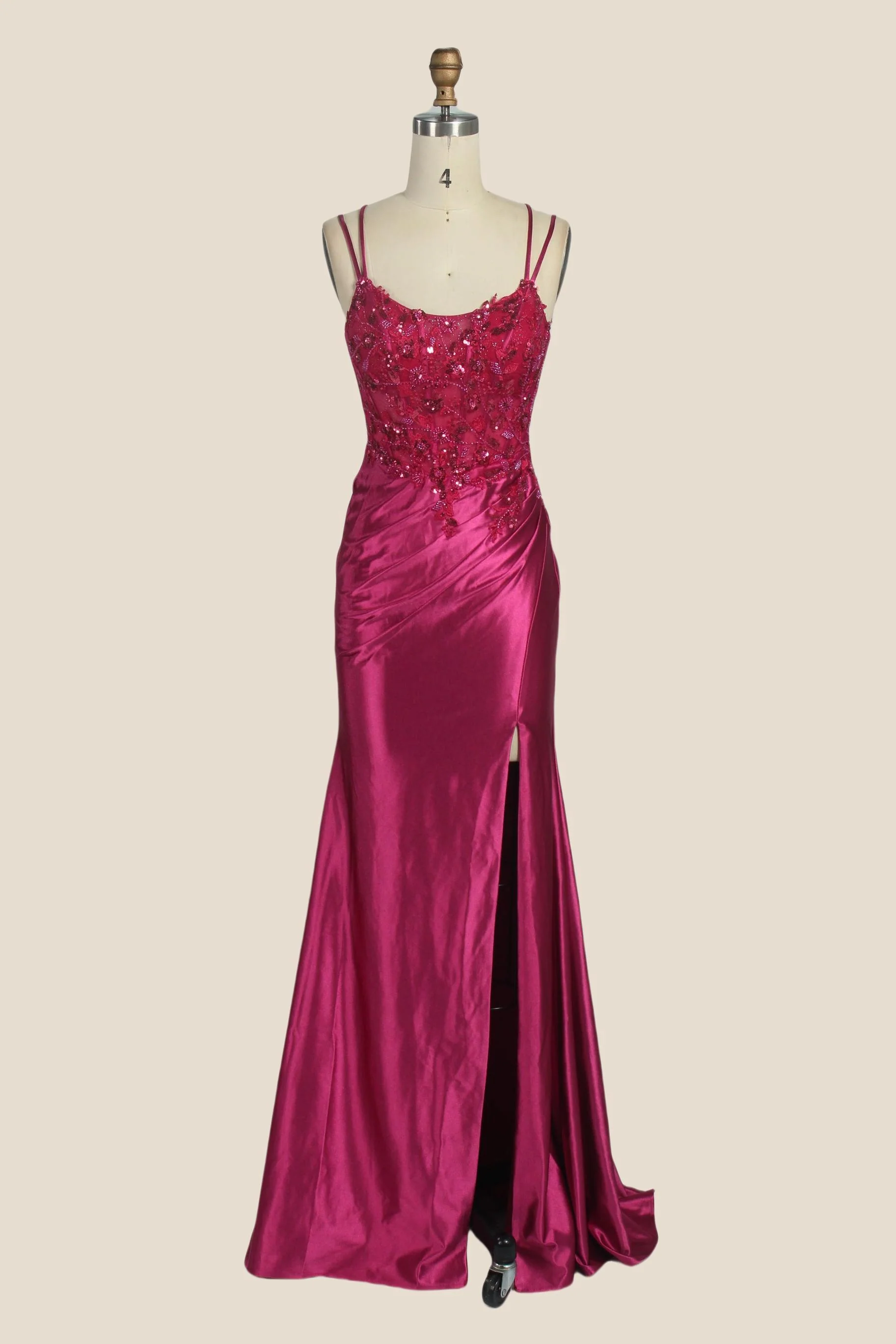 Double Straps Navy Blue Sequin Long Dress - Image 6