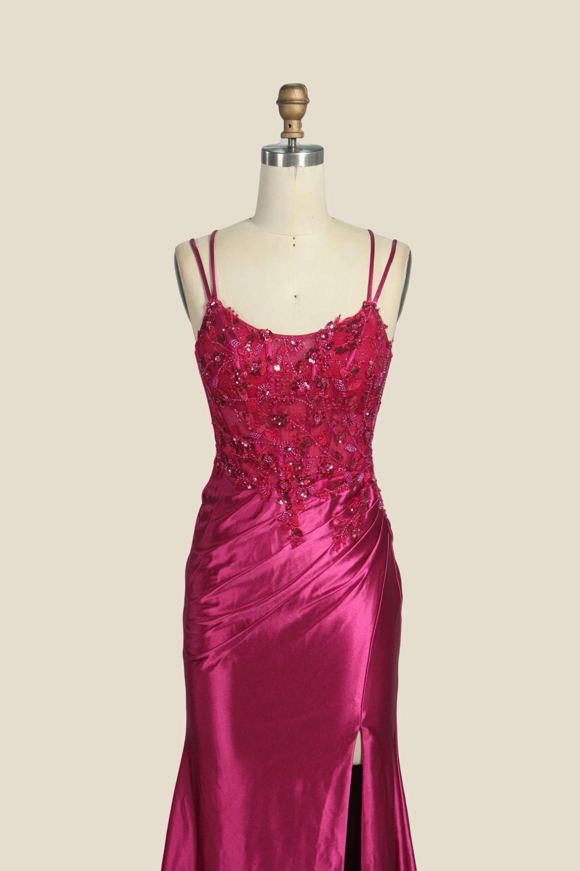 Double Straps Navy Blue Sequin Long Dress - Image 7
