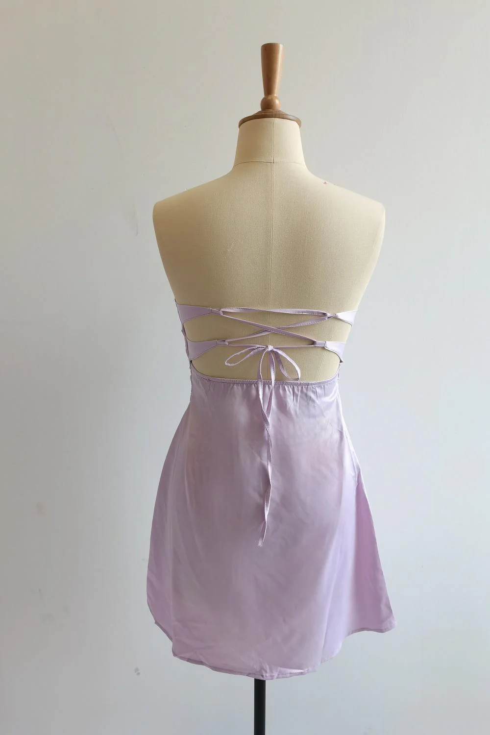 Double Twist Lavender Keyhole Short Dress - Image 3