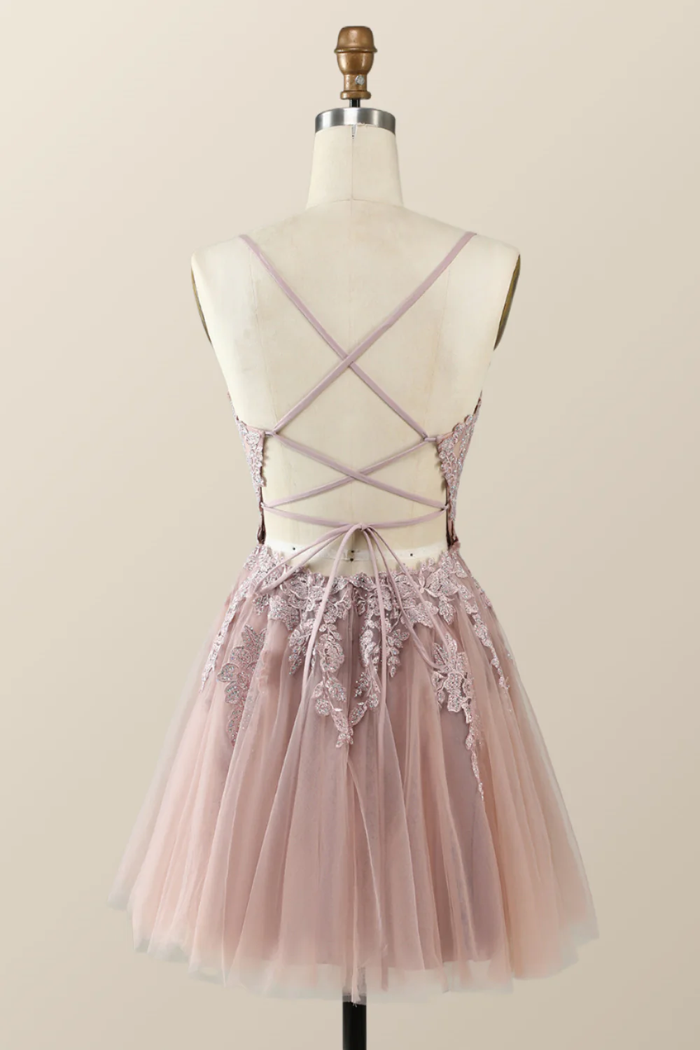 Emerald Green Appliques A-line Short Homecoming Dress - Image 4