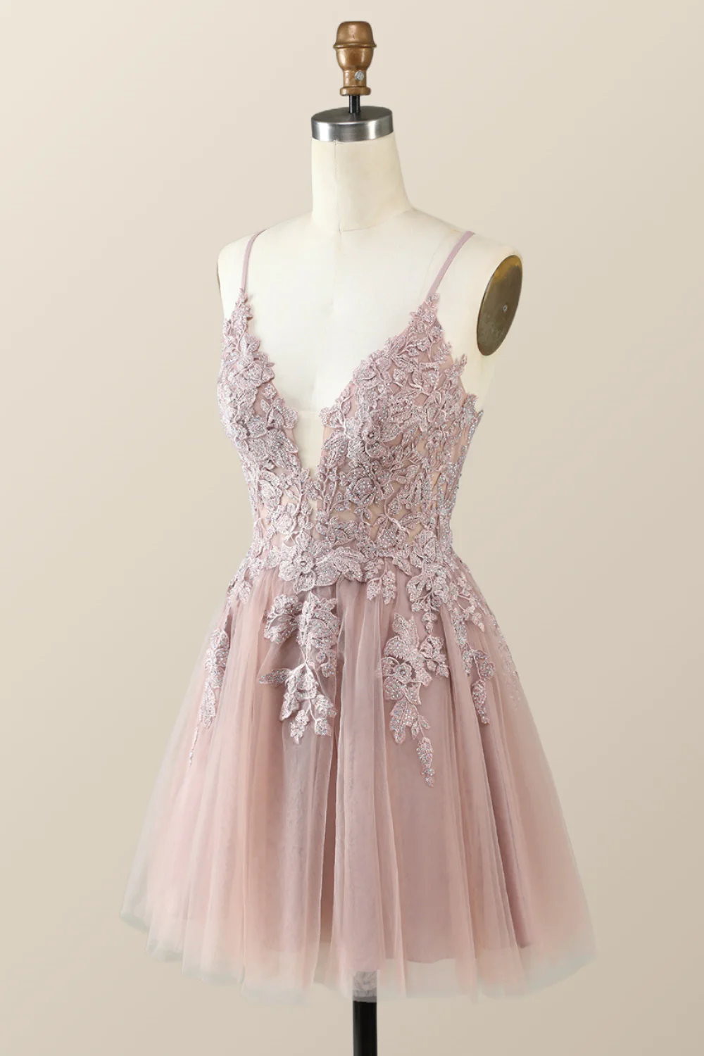 Emerald Green Appliques A-line Short Homecoming Dress - Image 5