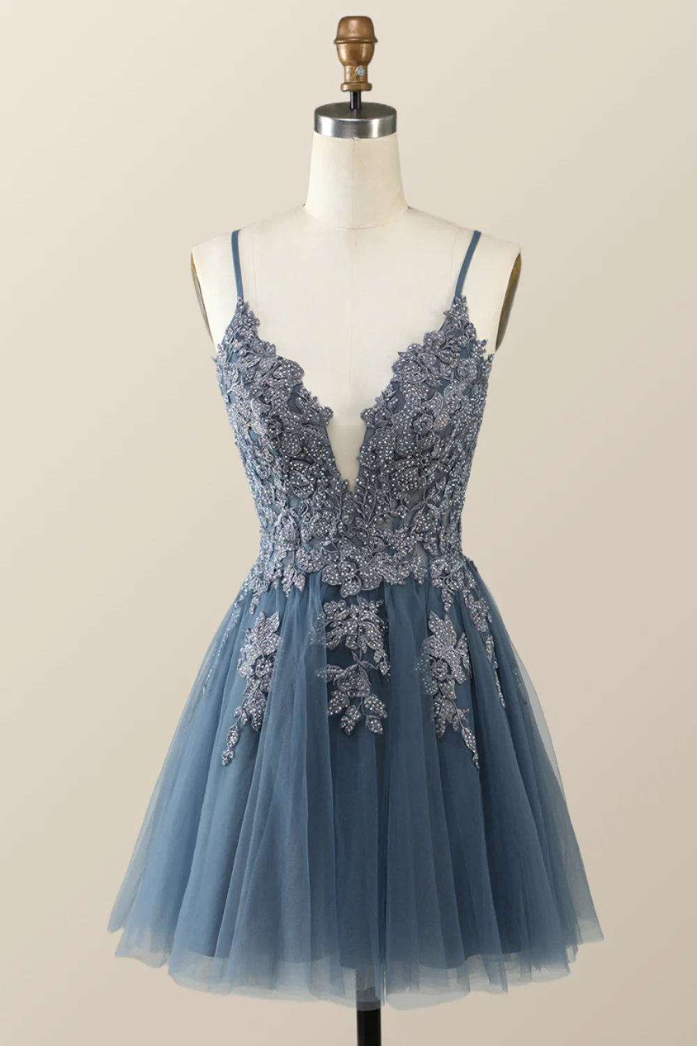 Emerald Green Appliques A-line Short Homecoming Dress - Image 6