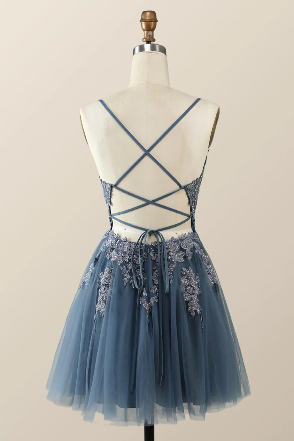 Emerald Green Appliques A-line Short Homecoming Dress - Image 7