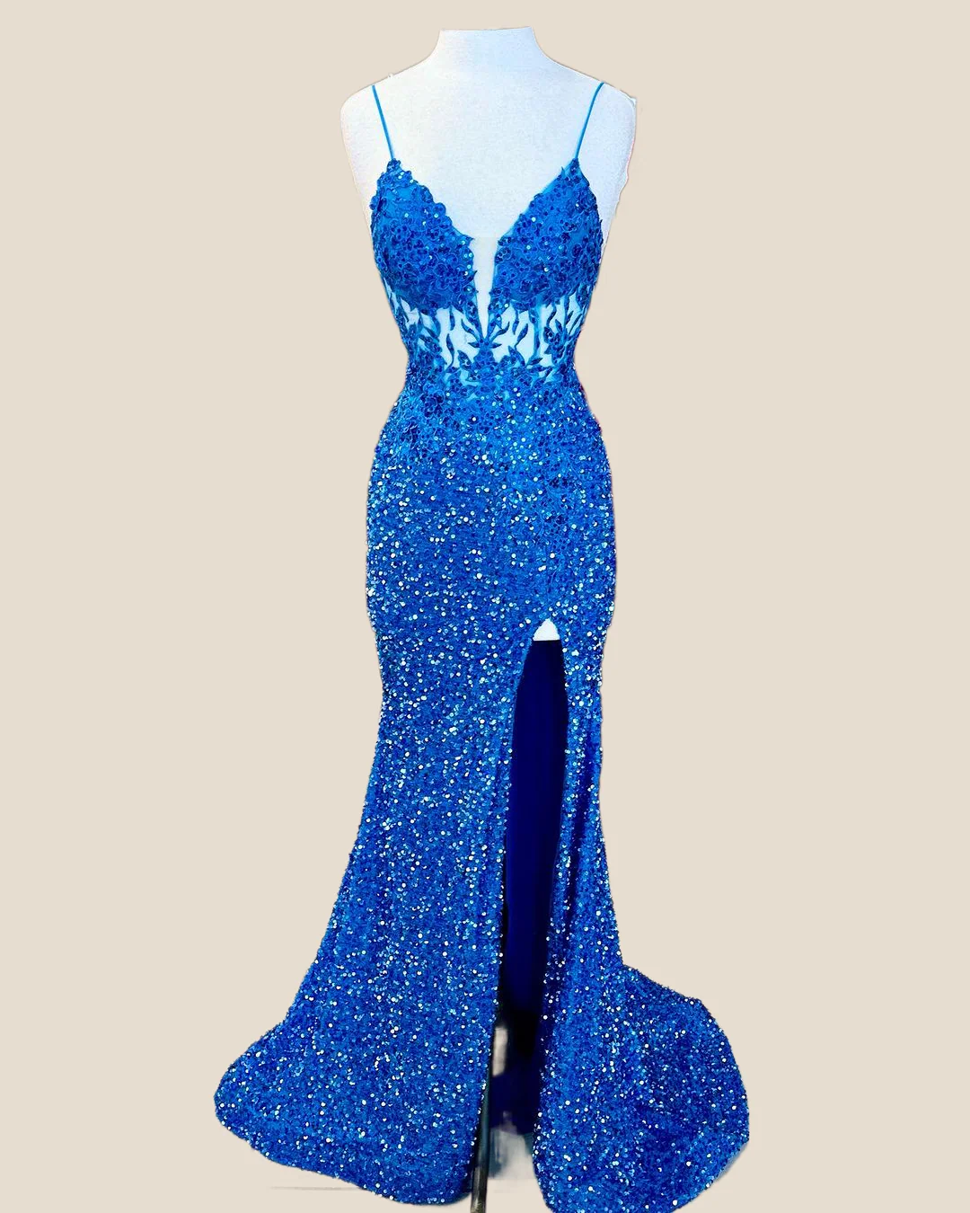 Emerald Green Sequin Mermaid Long Party Dress - Image 8