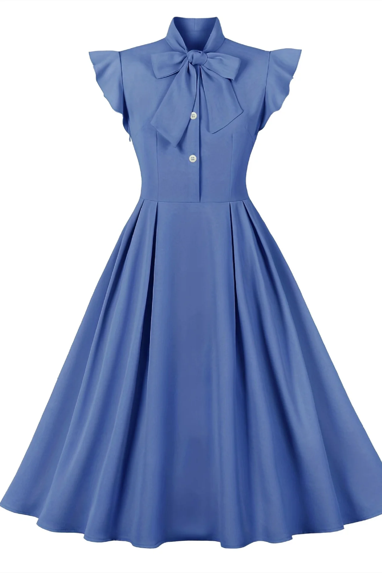 Flare Sleeves Purple Short Dress - Image 4