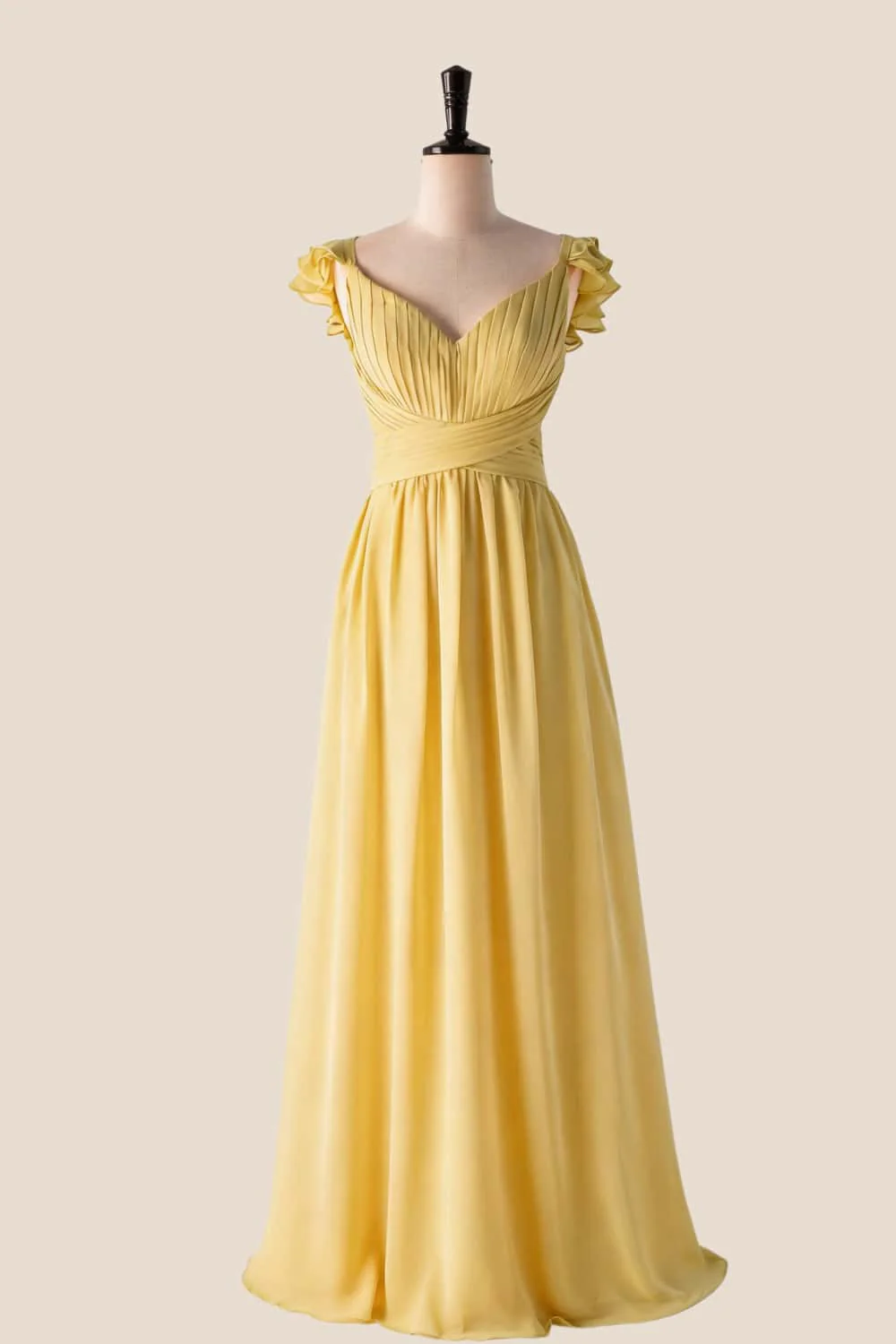 Flare Straps Matcha Green Long Bridesmaid Dress - Image 5