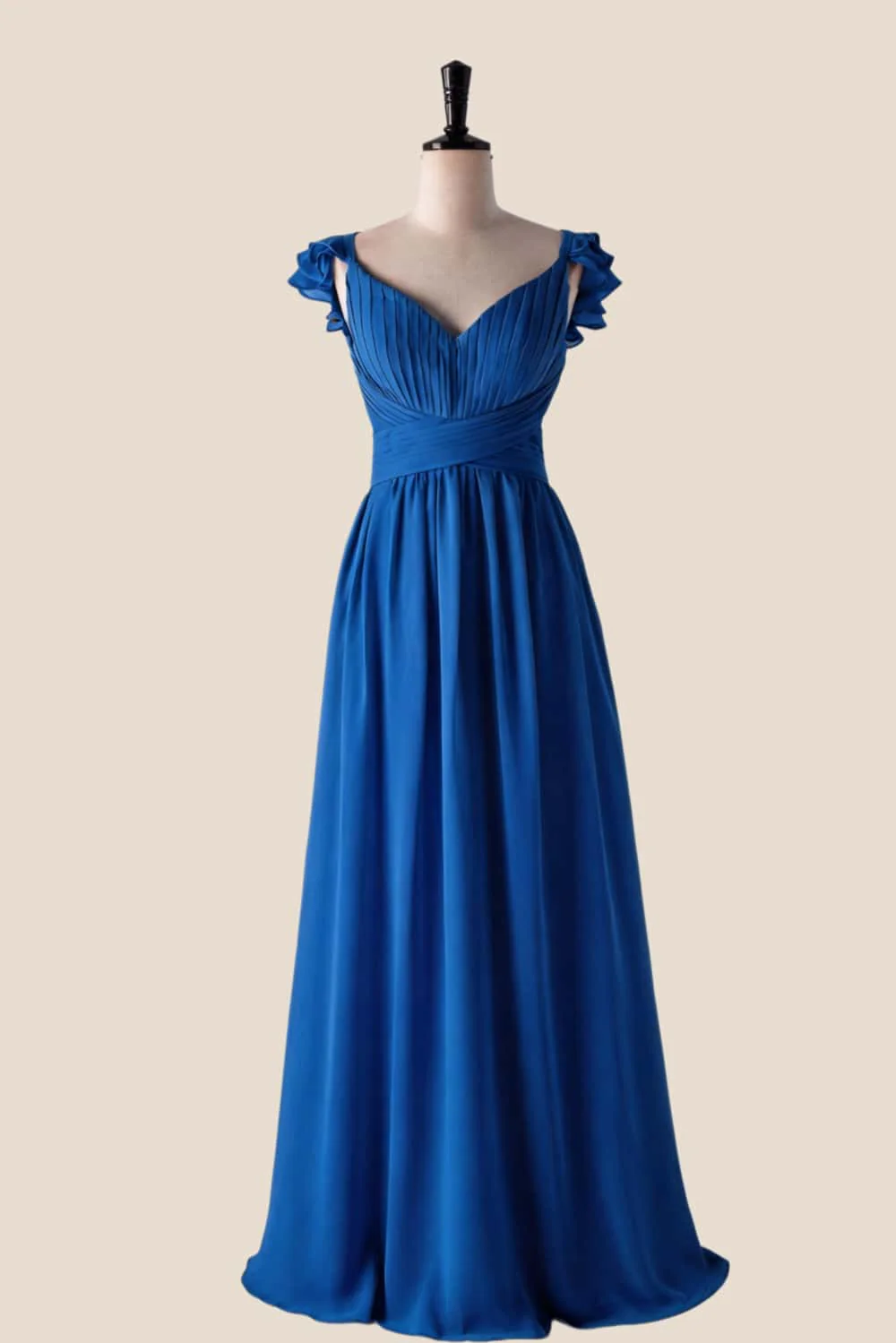 Flare Straps Matcha Green Long Bridesmaid Dress - Image 6
