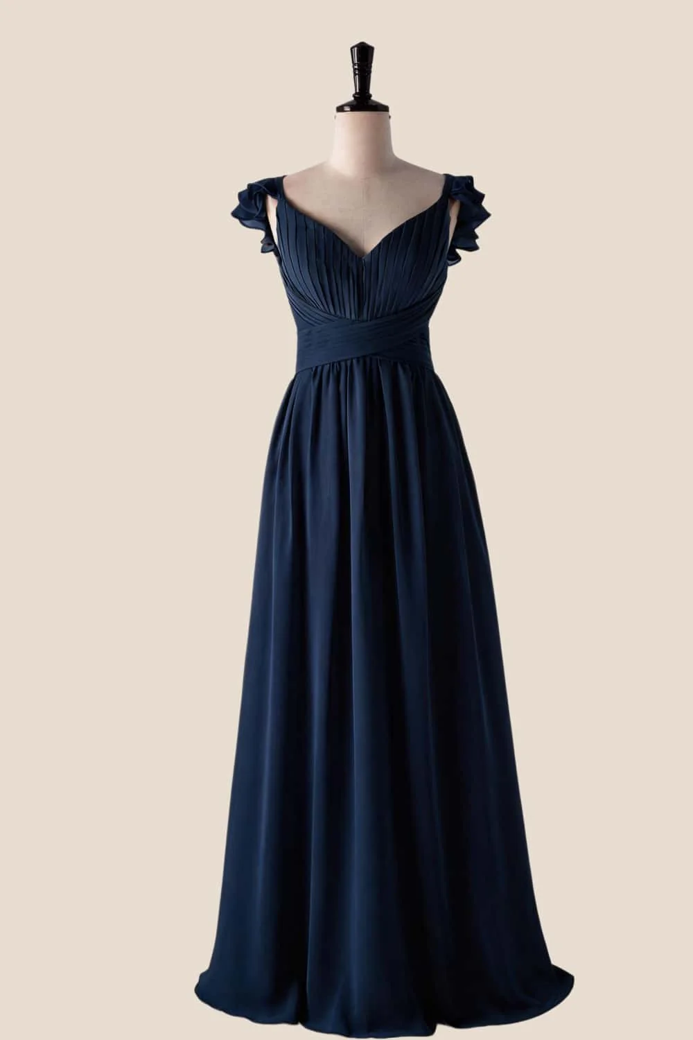 Flare Straps Matcha Green Long Bridesmaid Dress - Image 7