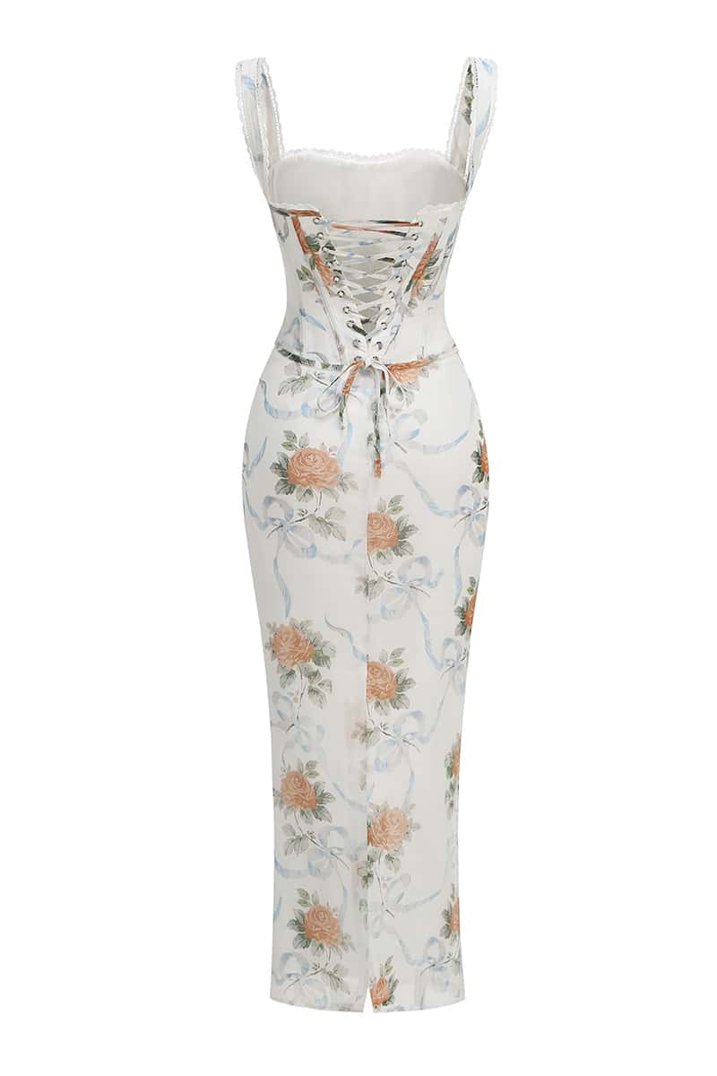 Floral Corset Fitted Dress - Image 2