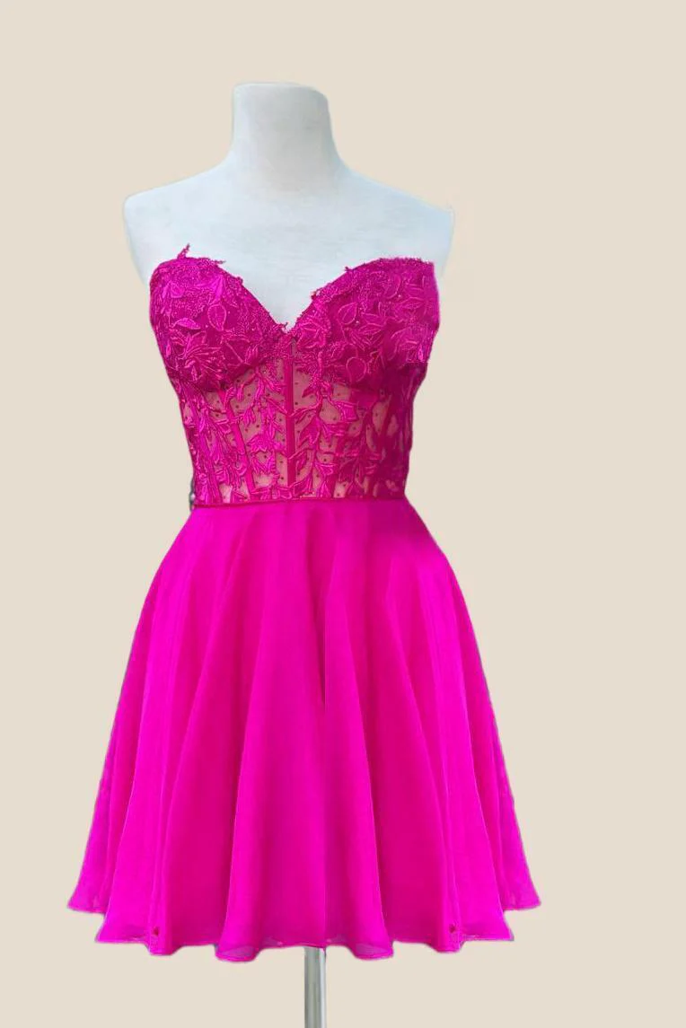 Royal Blue Short Chiffon Homecoming Dress - Image 7