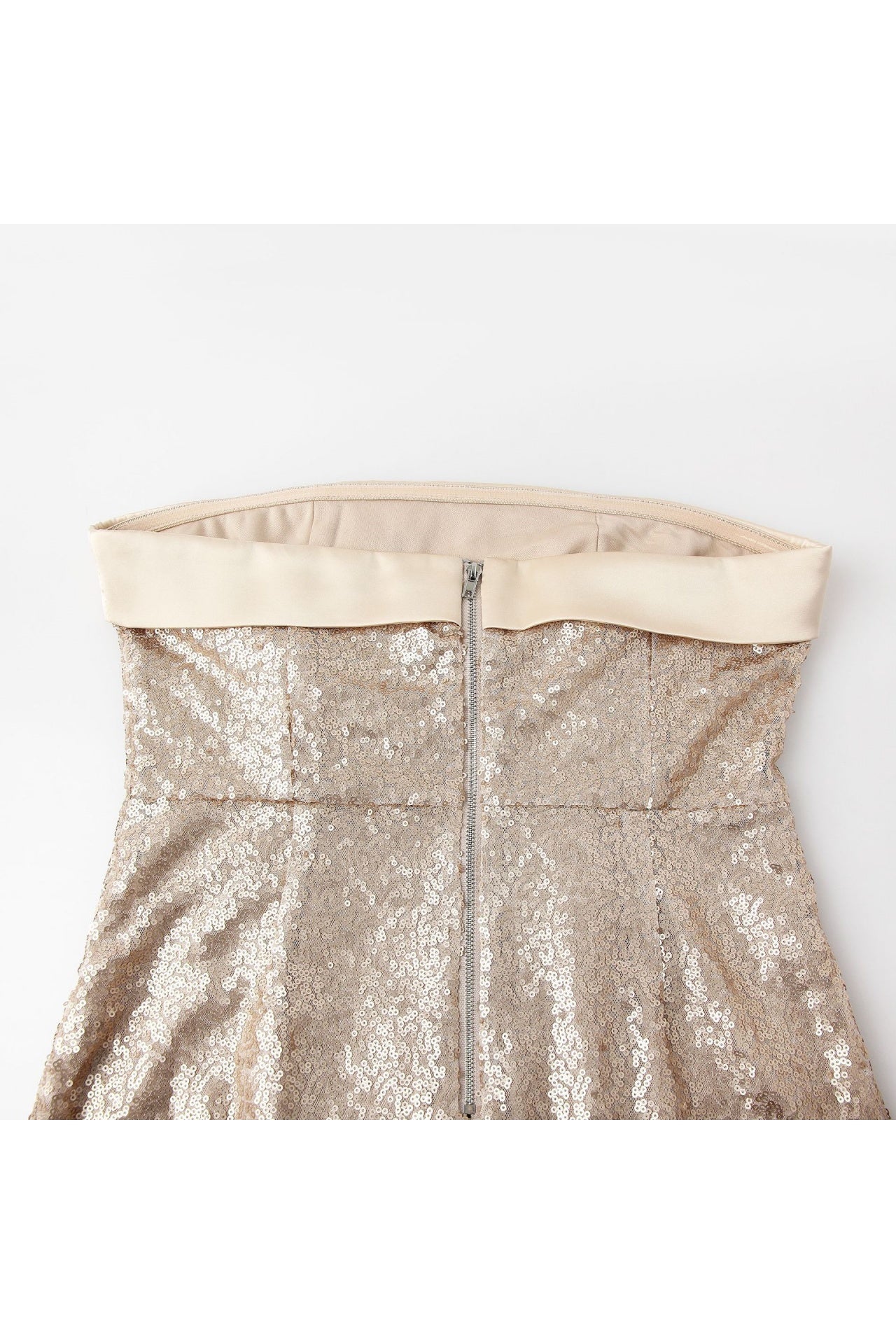 Golden Strapless Sequin Bodycon Mini Dress - Image 6