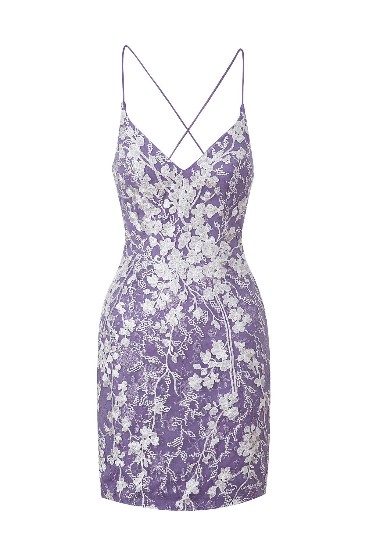Green and White Floral Tight Mini Dress - Image 4