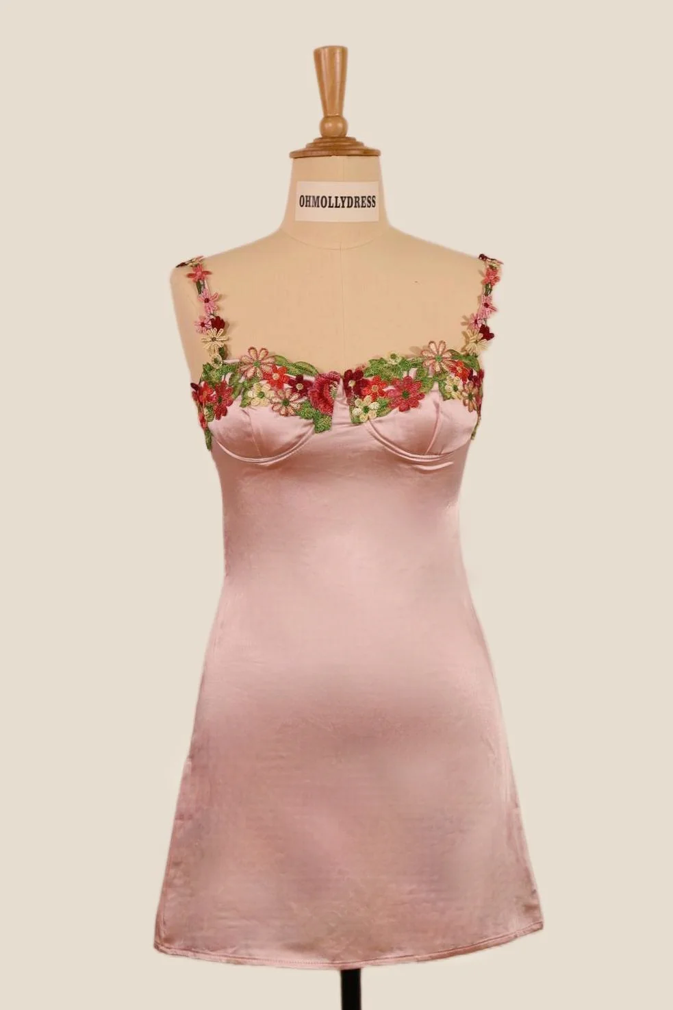 Green Floral Embroidery Short Princess Dress - Image 6