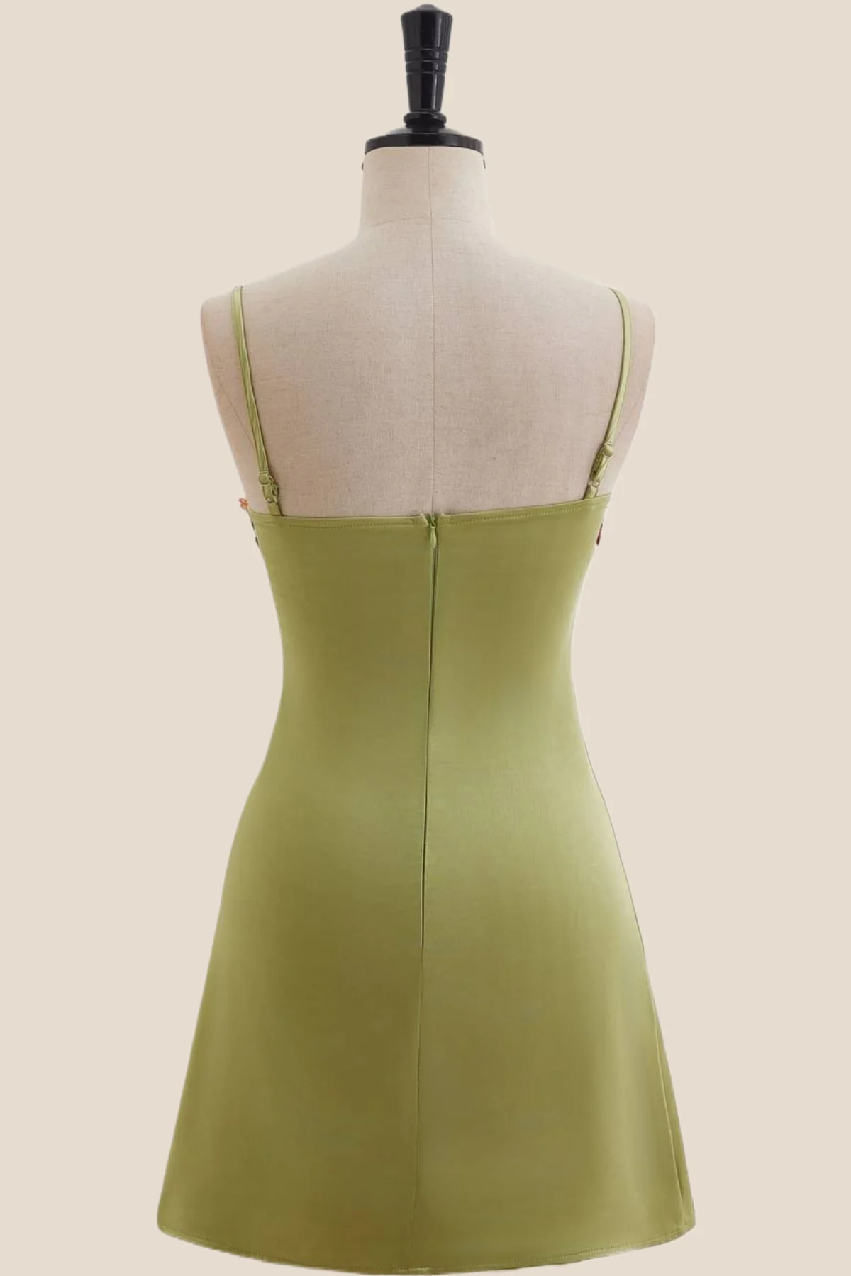 Green Floral Embroidery Short Princess Dress - Image 8