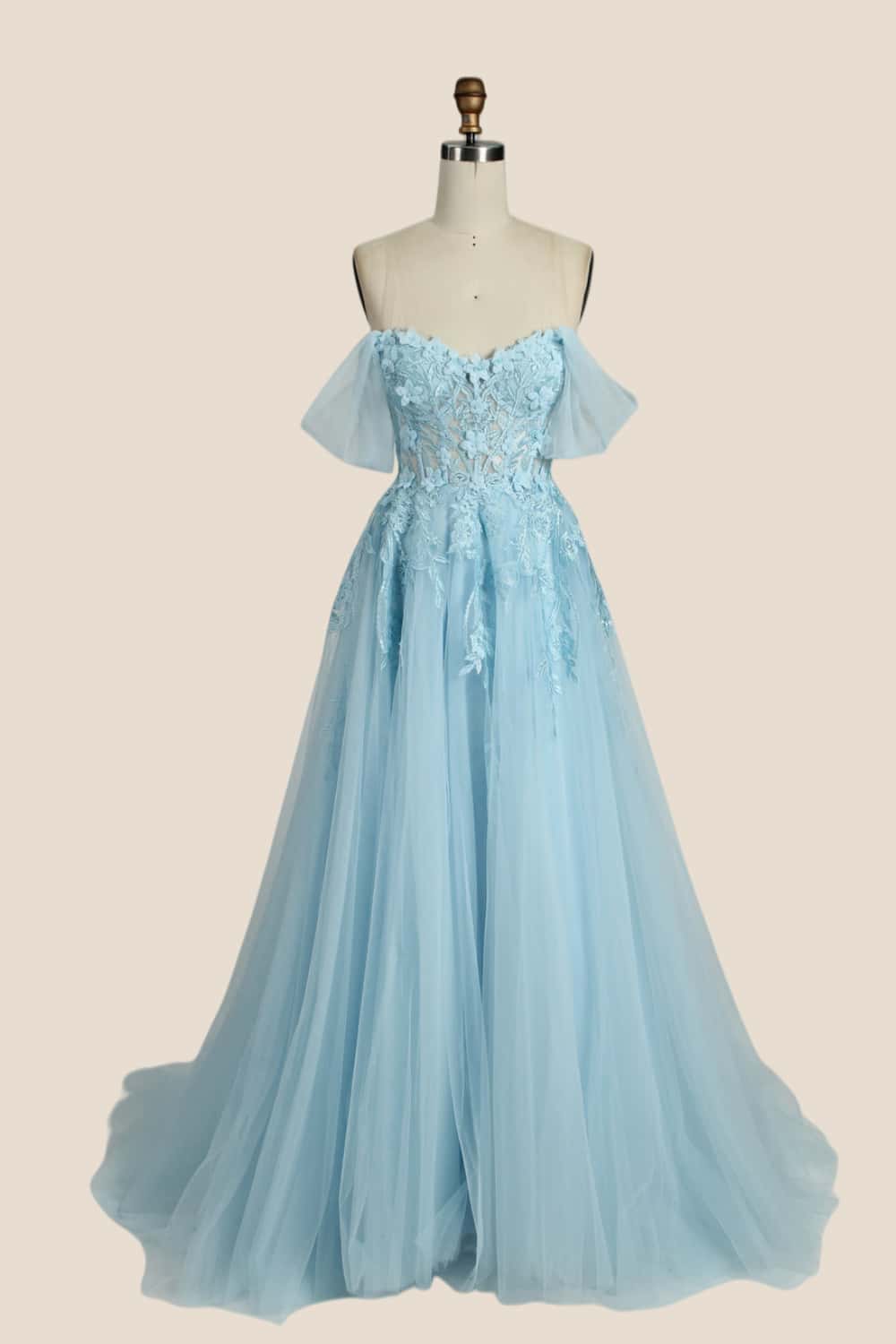 Black Floral Embroidery Strapless A-line Formal Dress - Image 13
