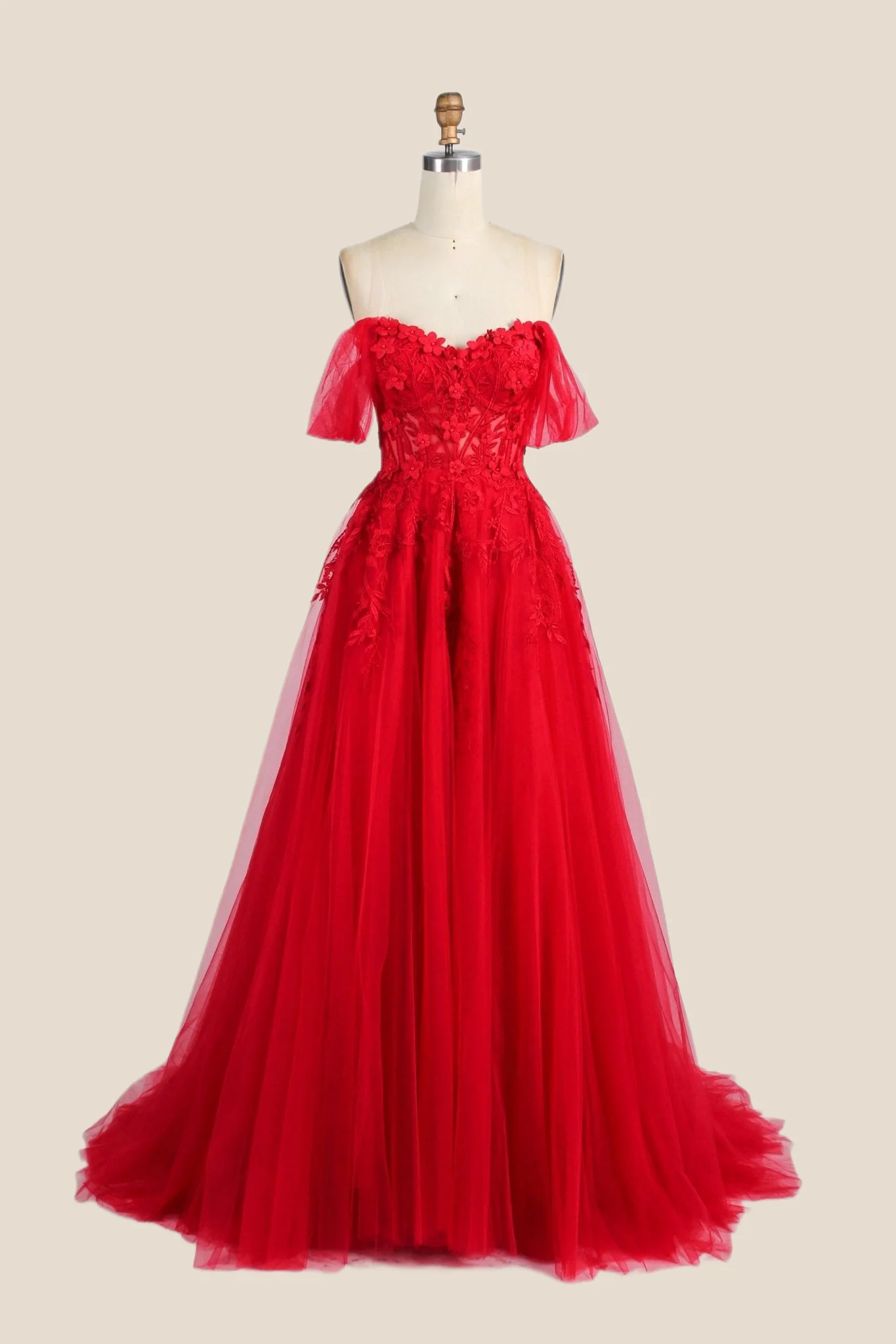 Black Floral Embroidery Strapless A-line Formal Dress - Image 16