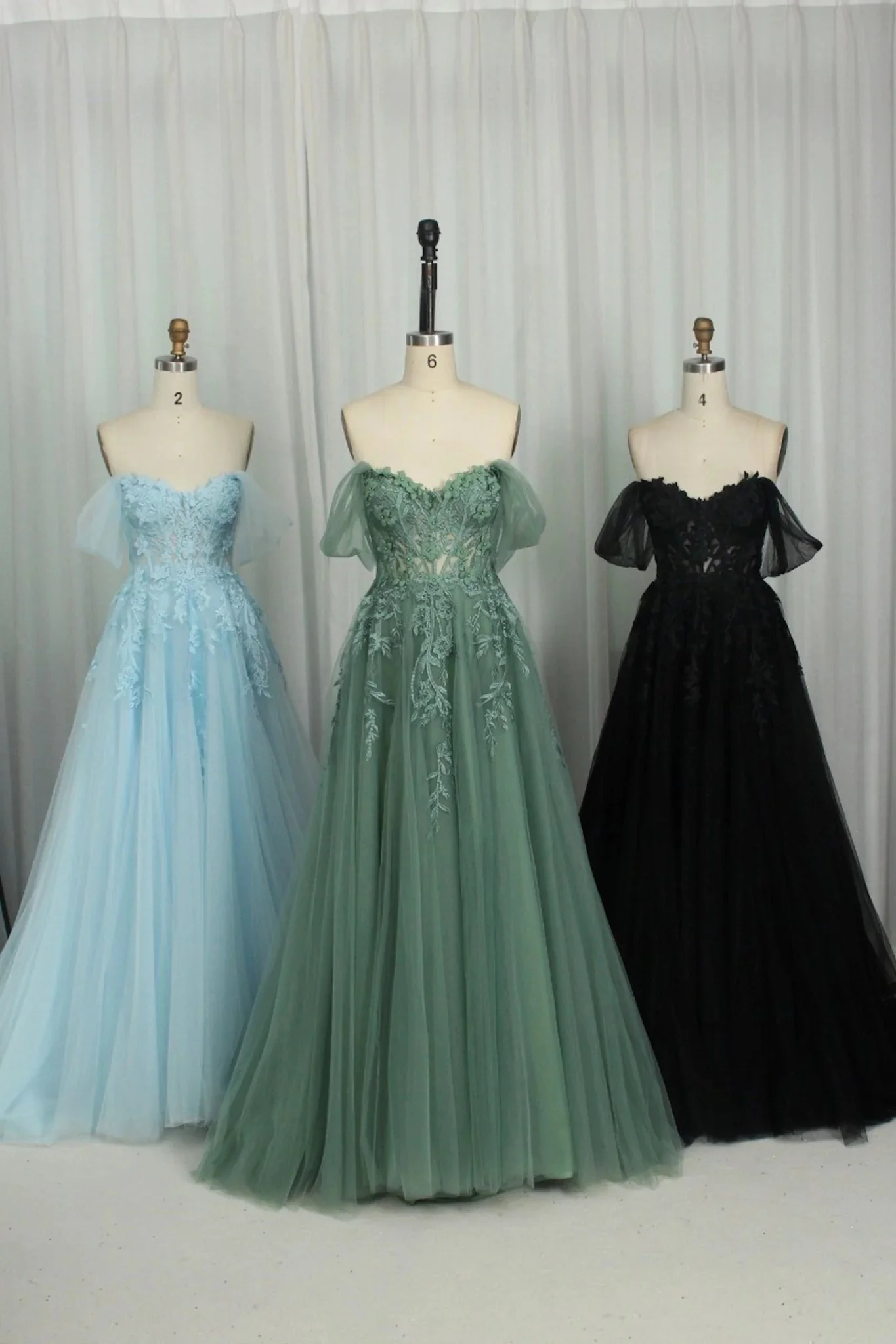 Black Floral Embroidery Strapless A-line Formal Dress - Image 21