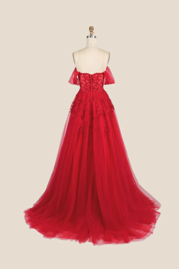 Black Floral Embroidery Strapless A-line Formal Dress - Image 22