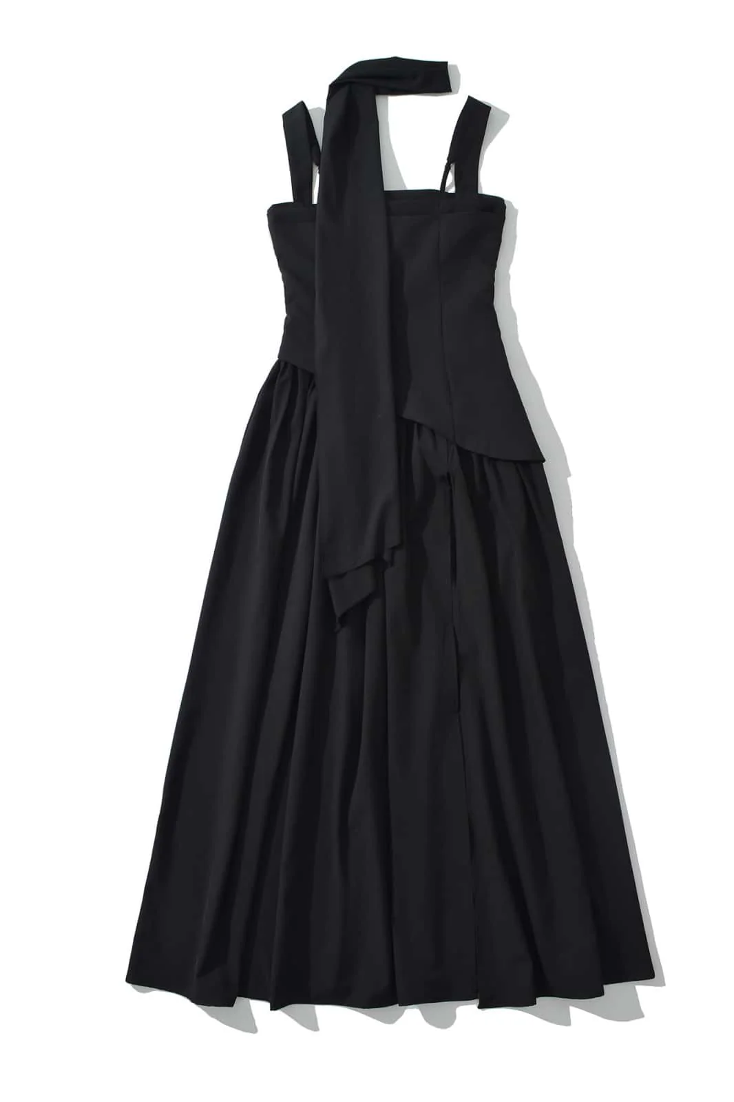 Green Ruched Waist Maxi Dress with Scarf - Image 4