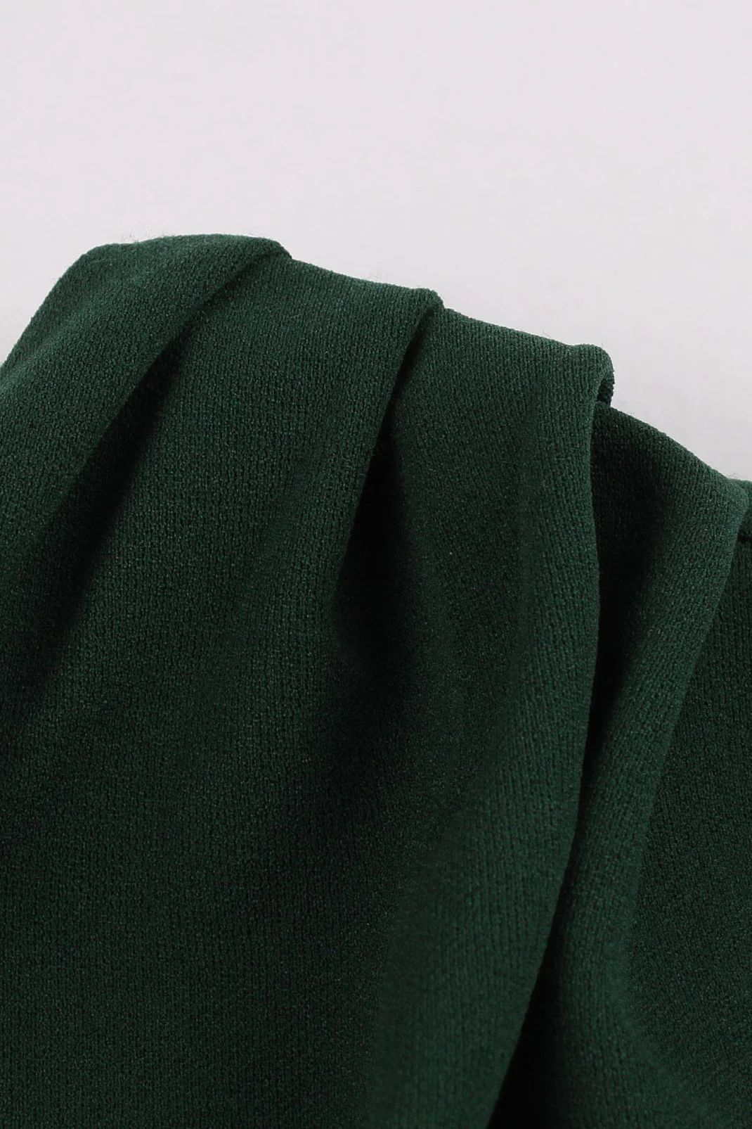 Green V Neck A-line Short Dress with Short Sleeves - Image 3