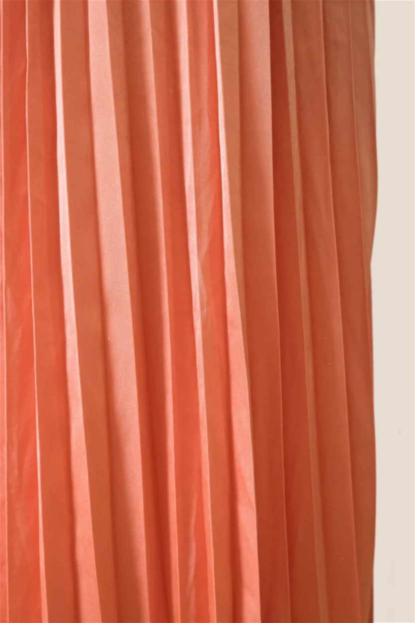 Halter Orange Cutout Pleated Chiffon Long Dress - Image 5