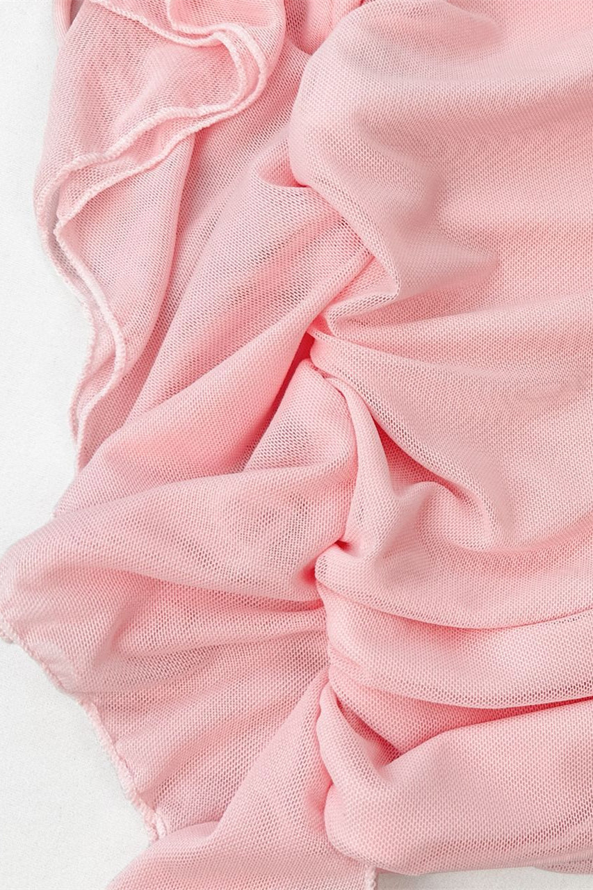 Halter Pink Fitted Frill Train Short Dress - Image 7