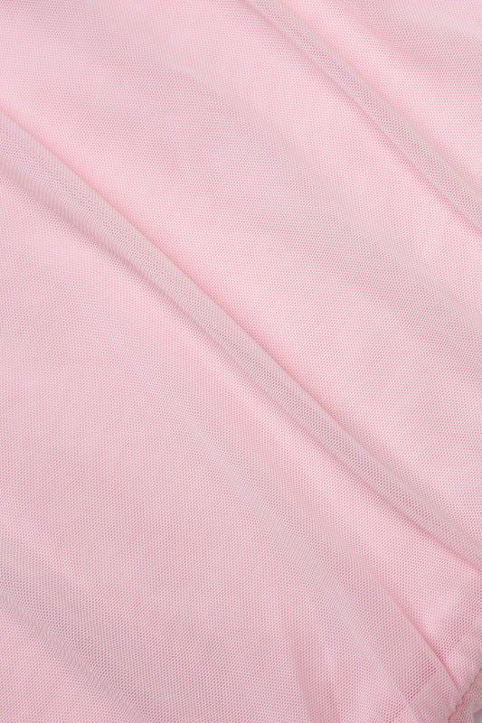 Halter Pink Ruched Tiered Long Dress - Image 4