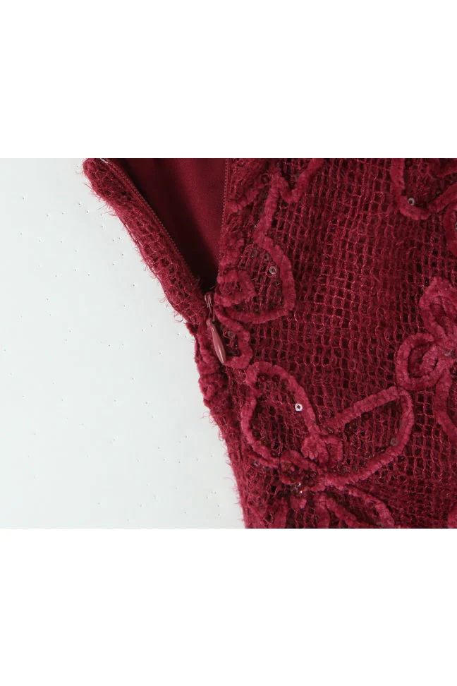 Halter Red Lace Short Dresss - Image 3