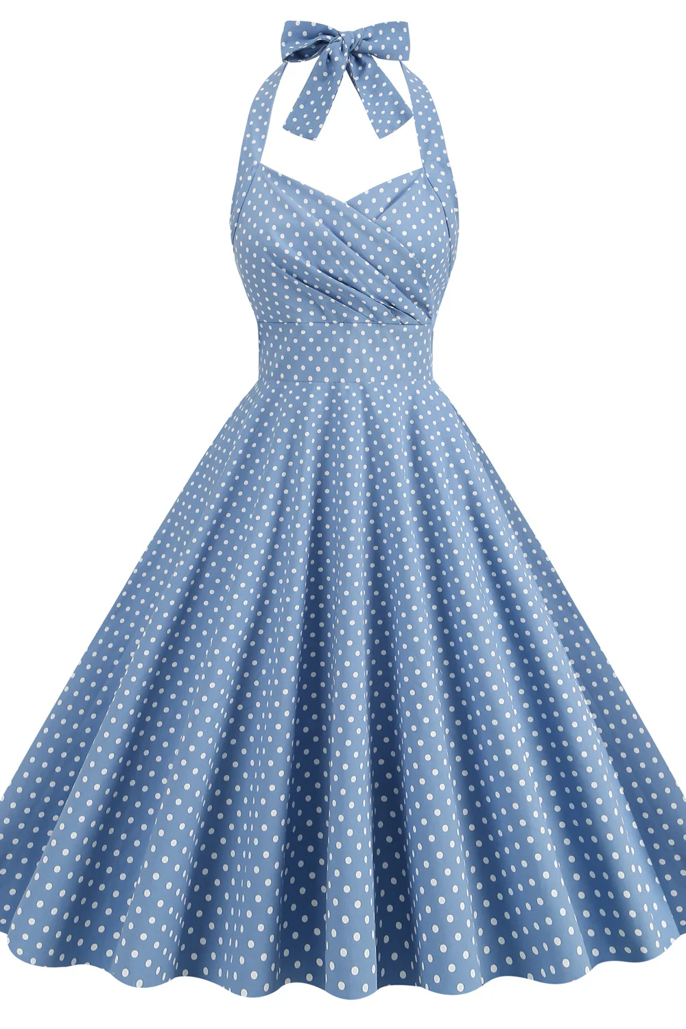 Halter Red Polk Dots Swing Dress - Image 4