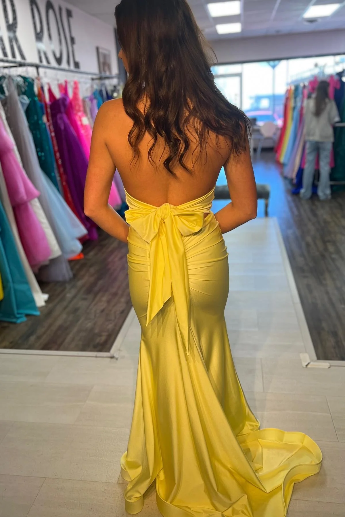 Halter Sage Fitted Long Formal Dress - Image 11