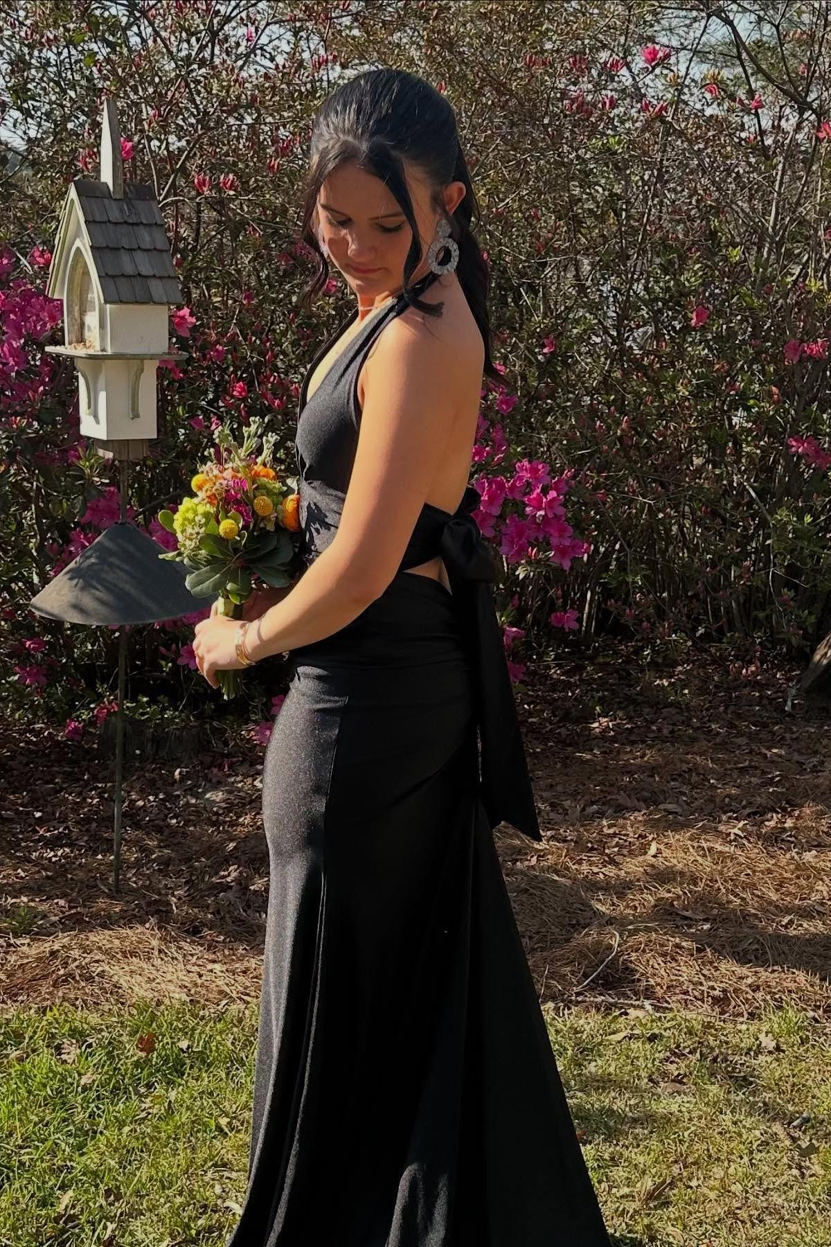 Halter Sage Fitted Long Formal Dress - Image 14