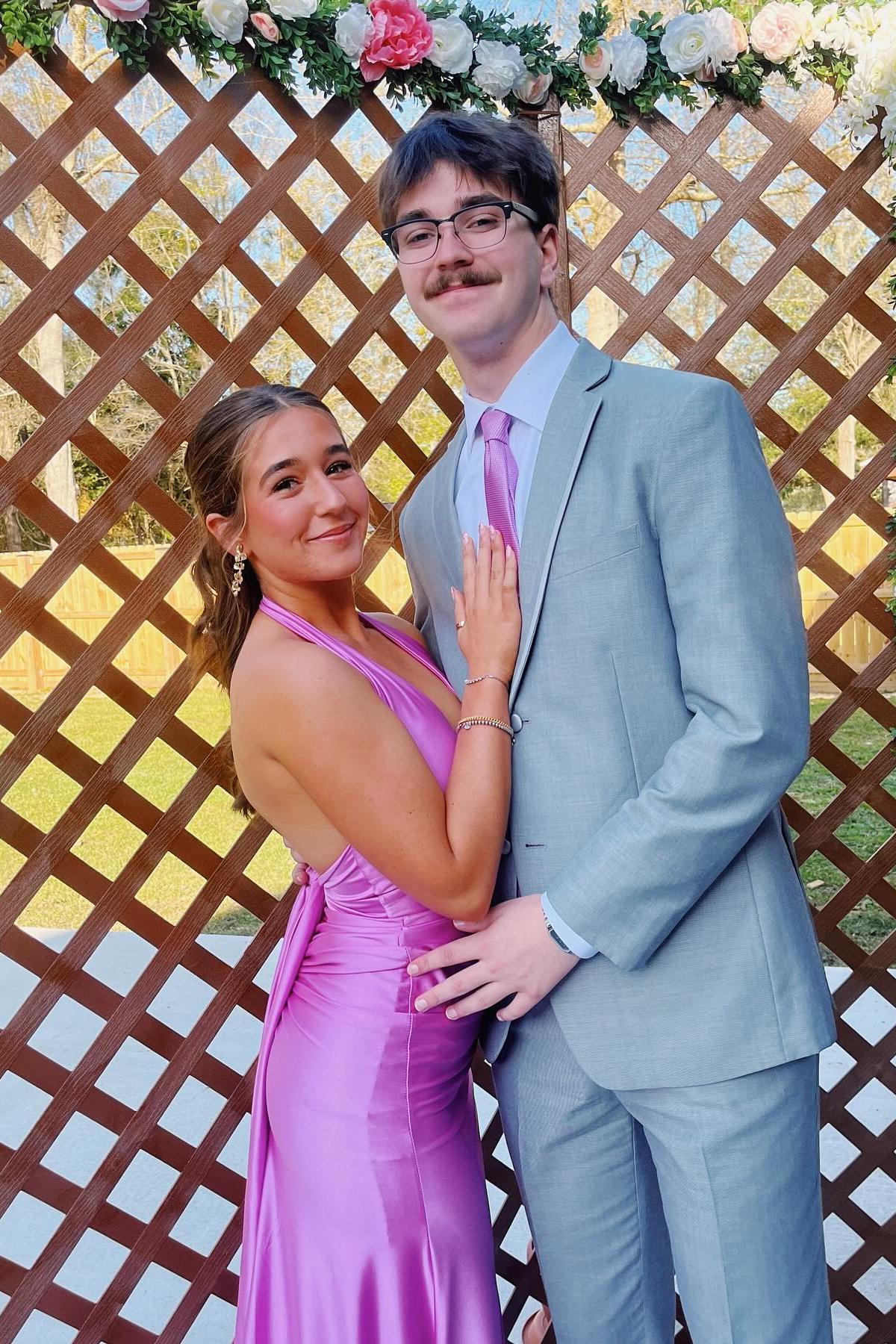Halter Sage Fitted Long Formal Dress - Image 15