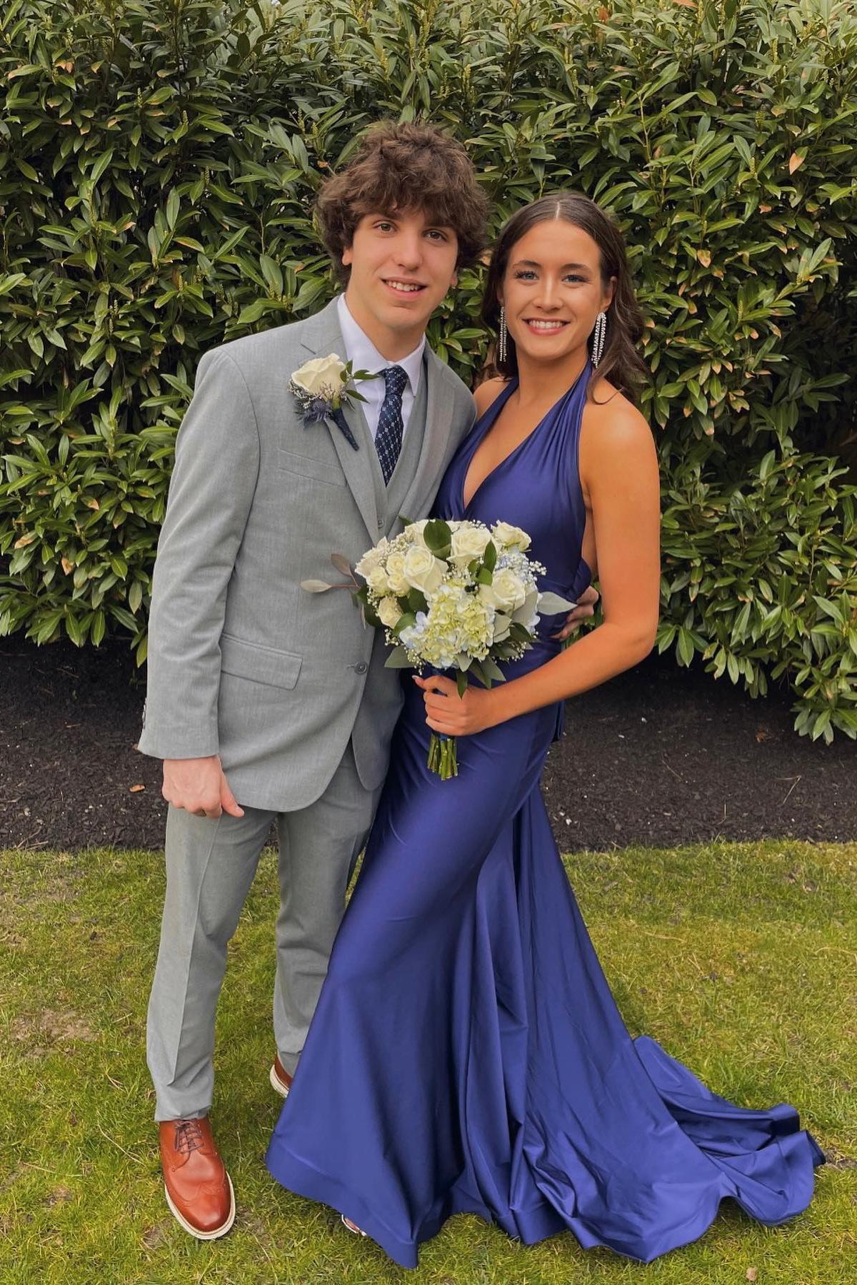Halter Sage Fitted Long Formal Dress - Image 6