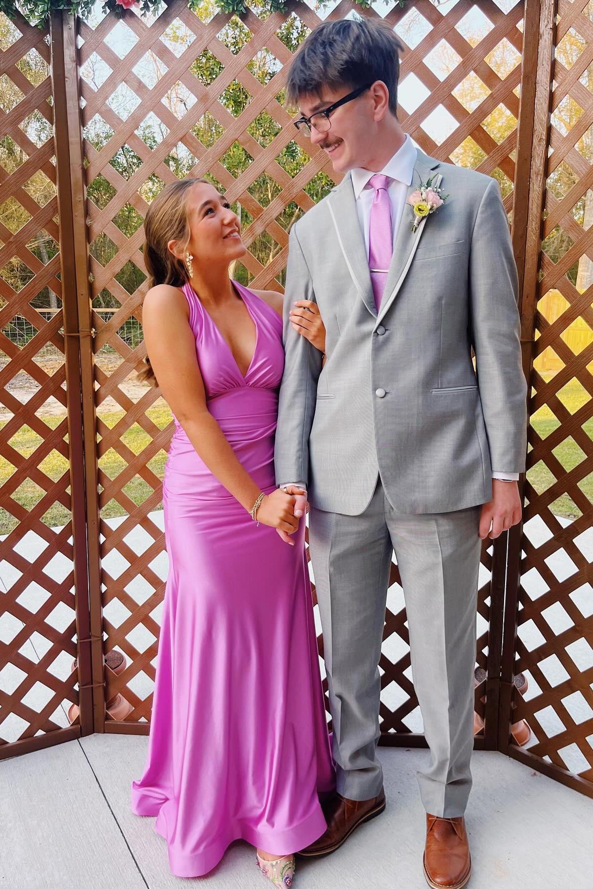 Halter Sage Fitted Long Formal Dress - Image 8