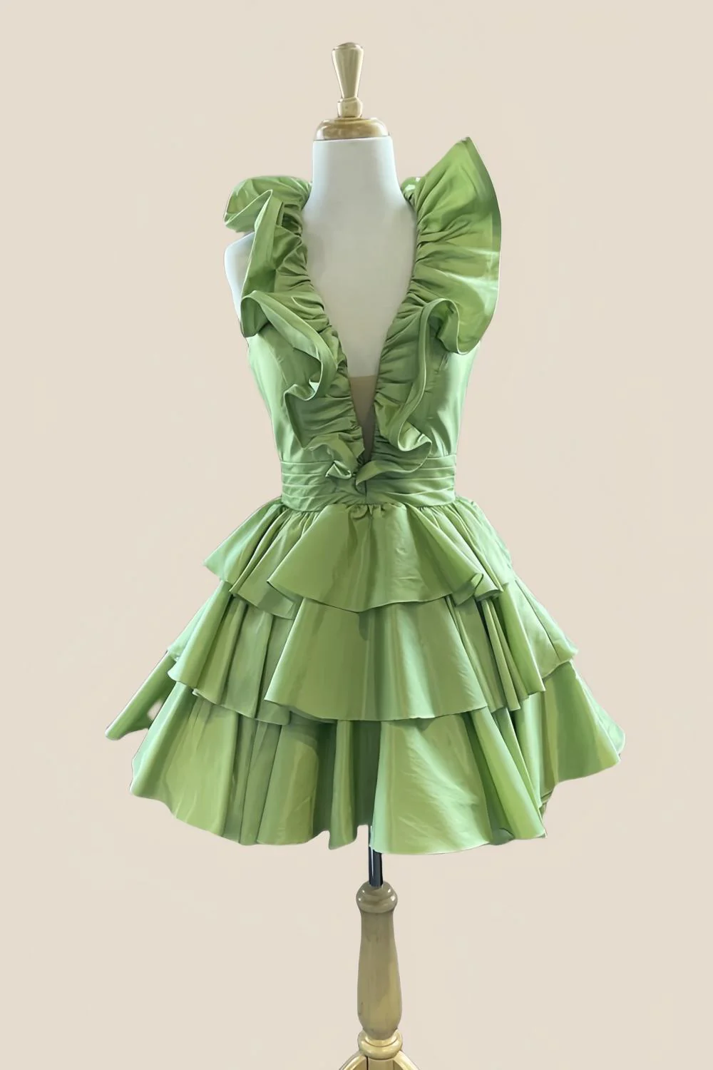 Halter Royal Blue Ruffle Tiered Short Dress - Image 6